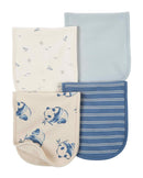 Kit paninho de ombro bebê 4 peças panda listrado multicor