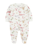 Macacão bebê manga longa com pezinho fundo do mar branco | Carter's