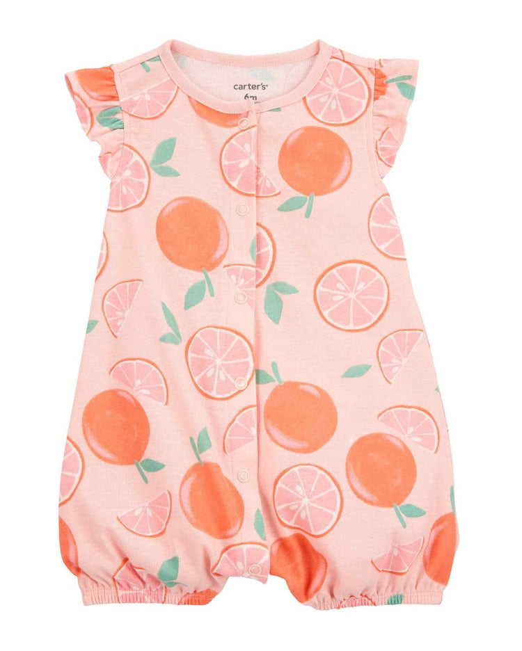 Macaquinho bebê com elástico tangerinas rosa | Carter's