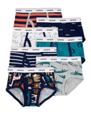 Kit cueca infantil 7 peças slip bichinho zoológico azul |