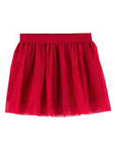 Saia infantil em tule com elástico vermelha |
