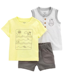 Conjunto curto bebê 3 peças sunny side multicor |