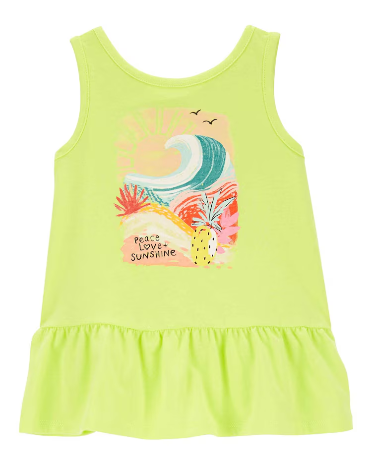 Regata infantil peace love sunshine com babado verde |