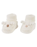 Pantufa bebê punho canelado bichinho branca