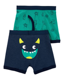 Kit Cueca Boxer Infantil 2 Peças Monstrinho Multicor Tam 2 a 8