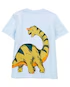 Camiseta infantil manga curta de dinossauro branca |