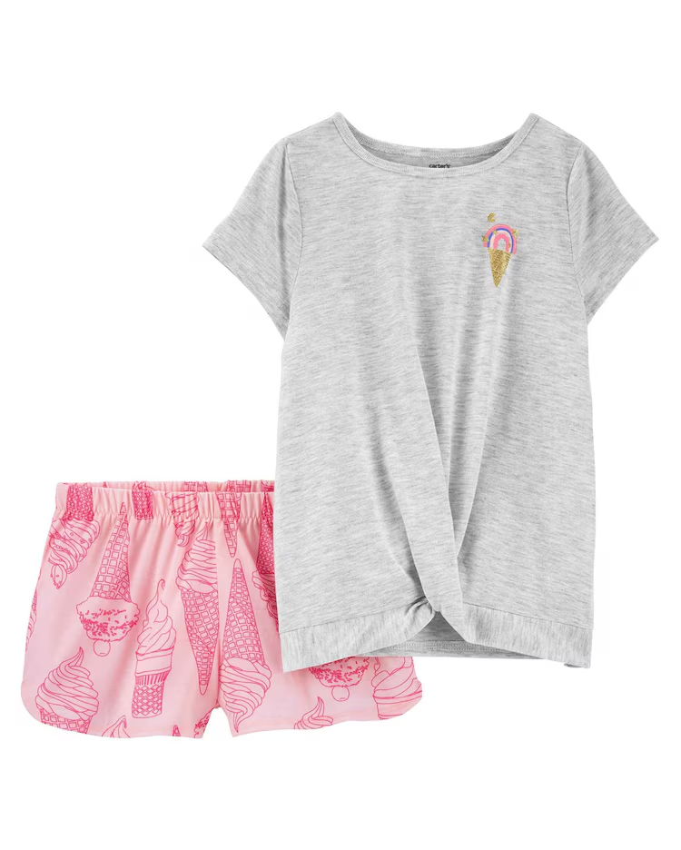 Kit pijama infantil sorvete cinza |