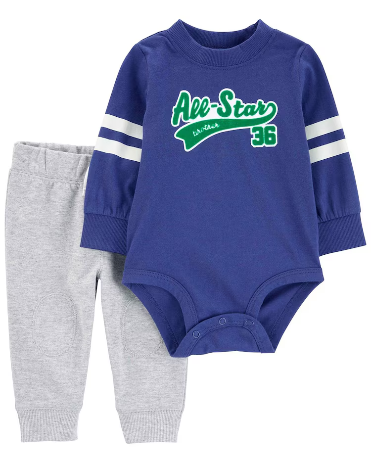 Conjunto longo bebê 2 peças all-star manga longa multicor |