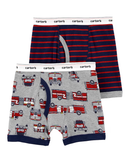 Kit Cueca Boxer Infantil 2 Peças Multicor Tam 2 a 7