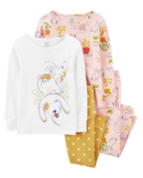 Pijama longo infantil 4 peças bichinhos multicor |