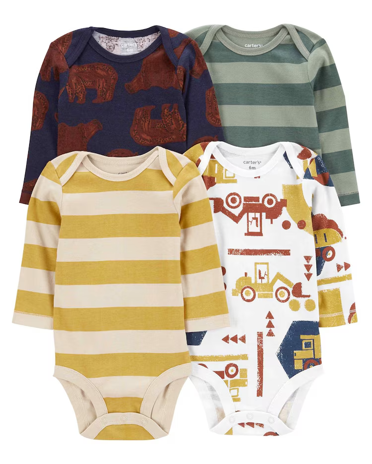 Kit body bebê 4 peças com listras multicor |