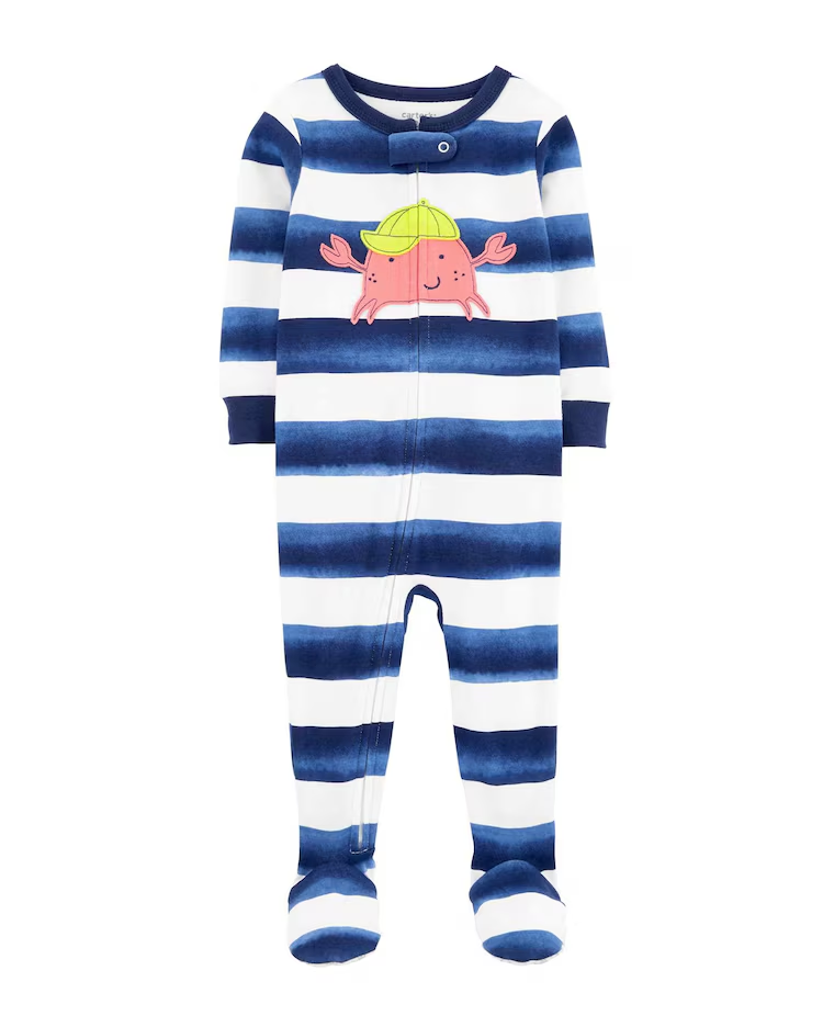 Macacão pijama infantil caranguejo branco |