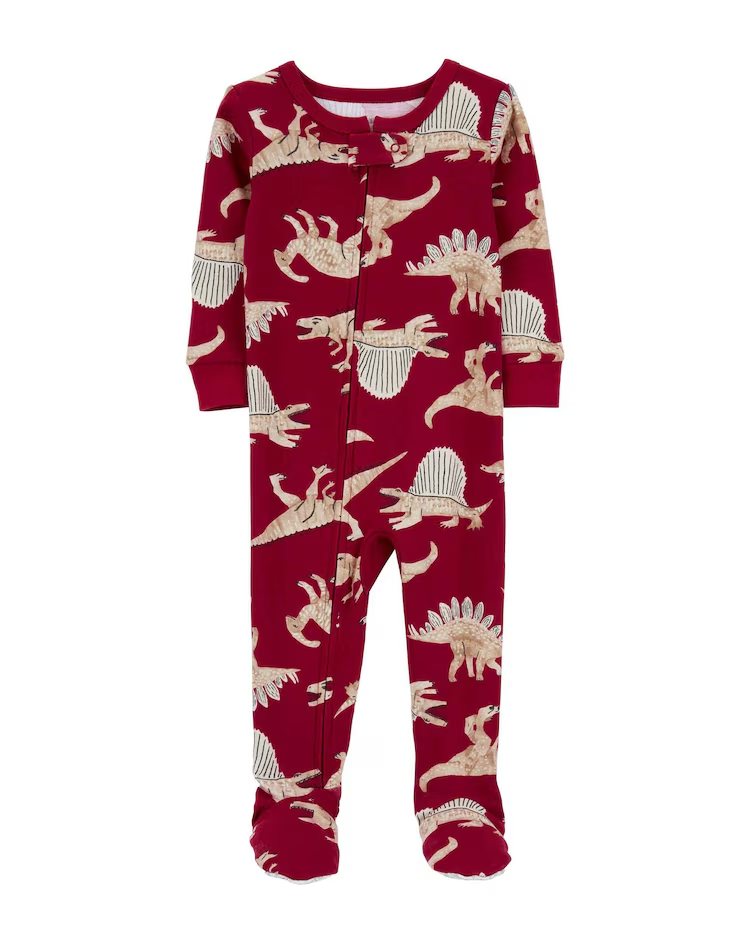 Macacão pijama infantil de dinossauros vermelho |