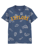 Camiseta infantil manga curta explore azul |