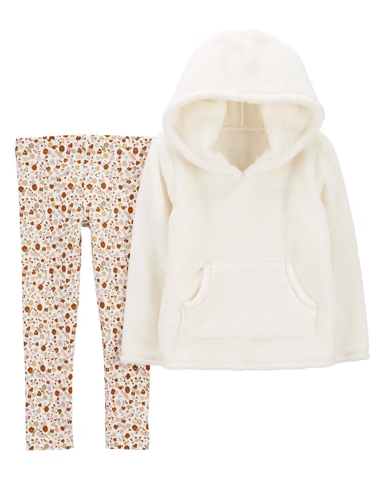 Conjunto longo infantil 2 peças em fleece florzinhas multicor |