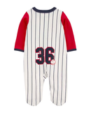 Macacão bebê basebol listrado branco |