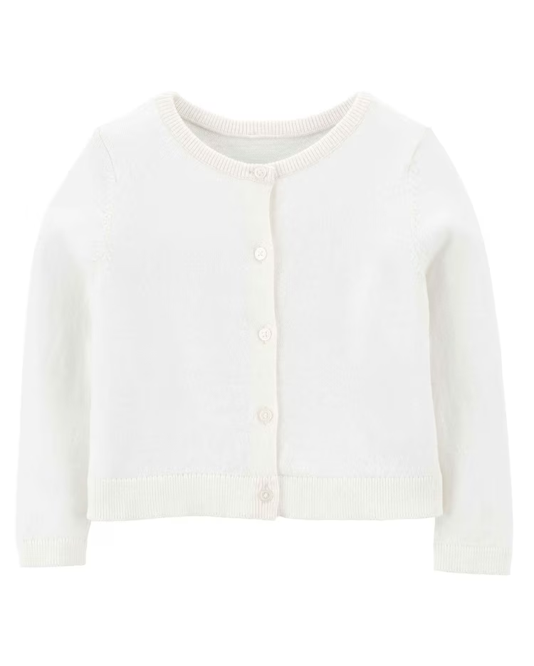 Cardigan Infantil Branco Tam 2 a 5