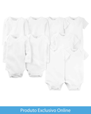 Enxoval bebê 9 peças manga curta e longa branco |