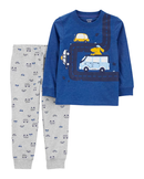 Conjunto longo bebê 2 peças carros multicor |