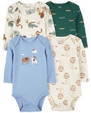 Kit body bebê 8 peças cachorros elefantes e jacaré + caixa presente M multicor |