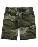 Bermuda infantil cós elástico camuflado verde |