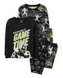 Pijama longo infantil 4 peças game time futebol multicor |