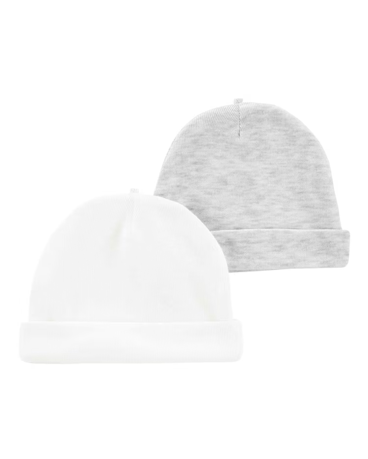 Kit touca bebê 2 peças branco |