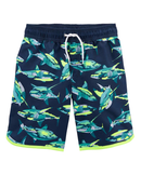 Bermuda água infantil com cordão tubarões azul |