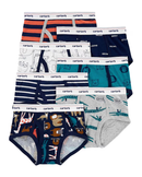 Kit Cueca Infantil 7 Peças Bichinhos - Azul/Cinza