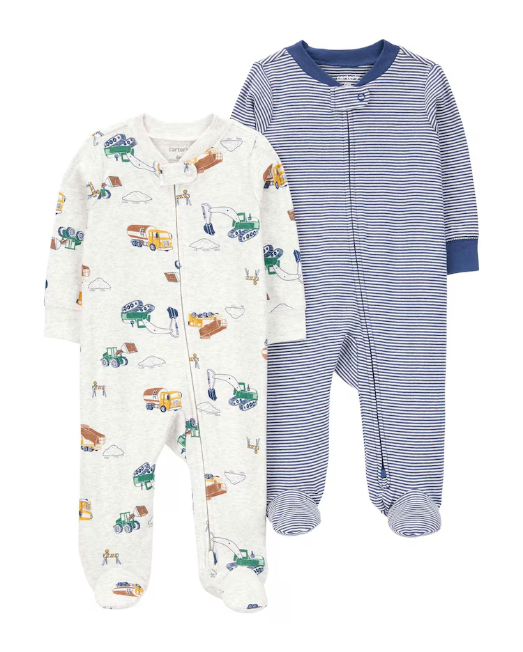 Kit macacão bebê 2 peças caminhão e listras multicor | Carter's
